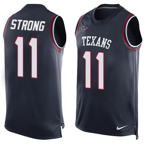  Texans #11 Jaelen Strong Navy Blue Team Color Men's Stitched NFL Limited Tank Top Jersey